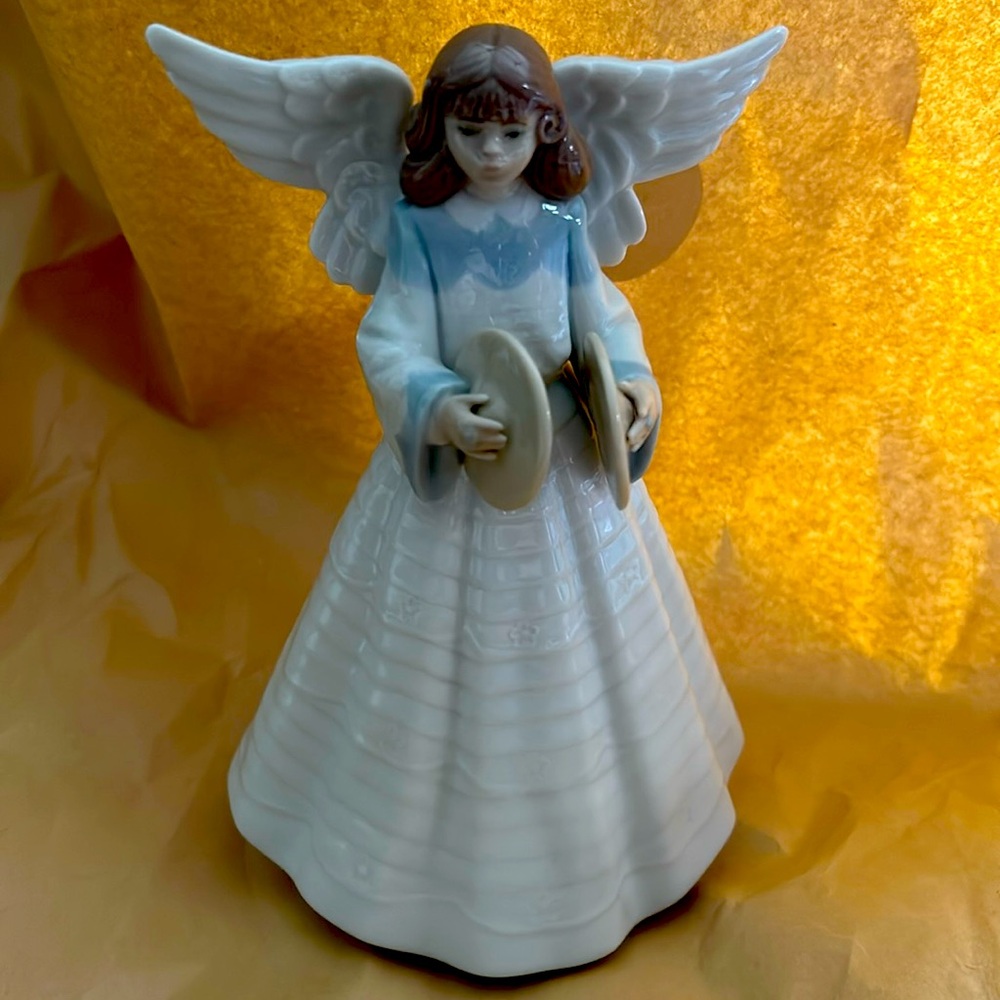 Lladro Porcelain Angelic Cymbalist Tree Topper 1991-1992